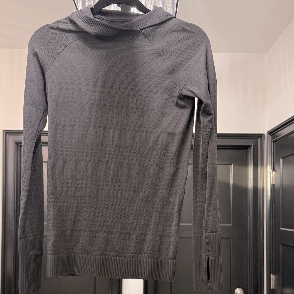 Lululemon Rest Less Pullover Hoodie in black with thumbholes